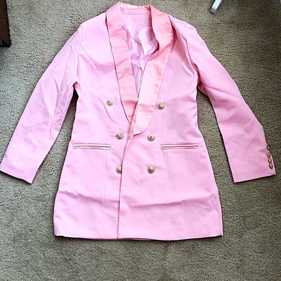 Baby pink buttoned blazer dress XL - Picture 7 of 9